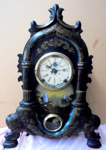 American J.C. Brown Iron Front Parlor Clock Very Nice Condition--Circa 1860 American J.C. Brown Iron Front Parlor Clock Very Nice Condition--Circa 1860