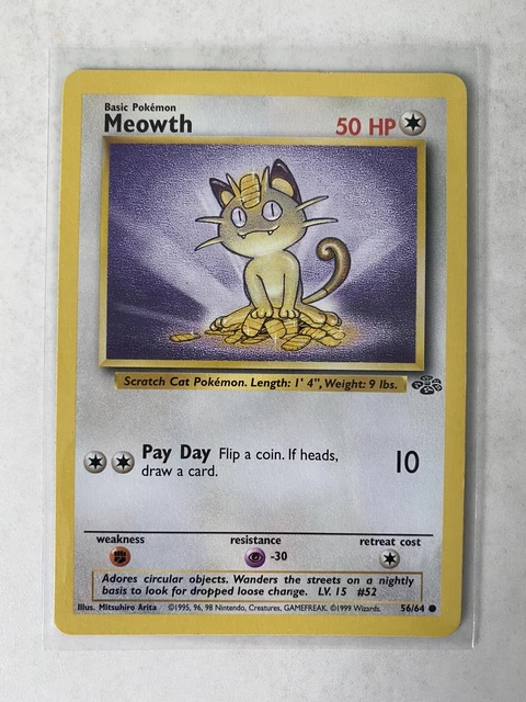 Pokémon Jungle Set Meowth 56/64 | 1999 WOTC Pokémon TCG card Vintage | Mint