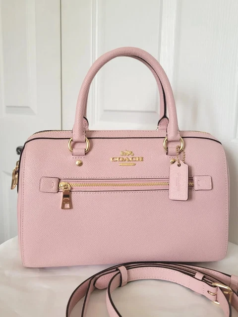 Coach 79946 Rowan Satchel Crossgrain Leather handbag Blossom Pink Gold