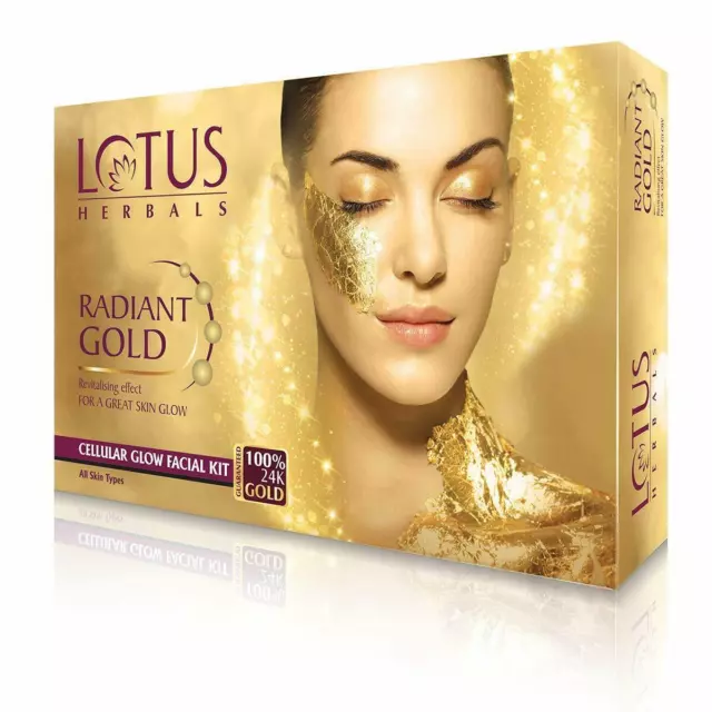 Lotus Radiant Gold Facial Kit for instant glow 4 Use | 37 Gram