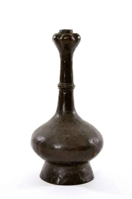 Early 16th Century Ming Chinese Bronze Garlic Head Long Neck Vase