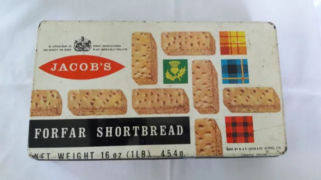 Antikes Vintage Old England Jacob's Forfar Shortbread Biscuits Blechschild...