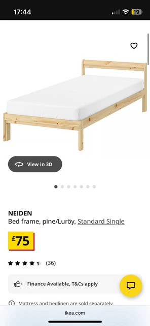 Neiden IKEA NEIDEN SINGLE wooden bed frame brand new £26.70 - PicClick UK