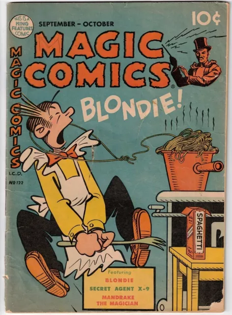 MAGIC COMICS # 122 (DAVID McKAY) (1949) BLONDIE - MANDRAKE - SECRET AGENT X-9