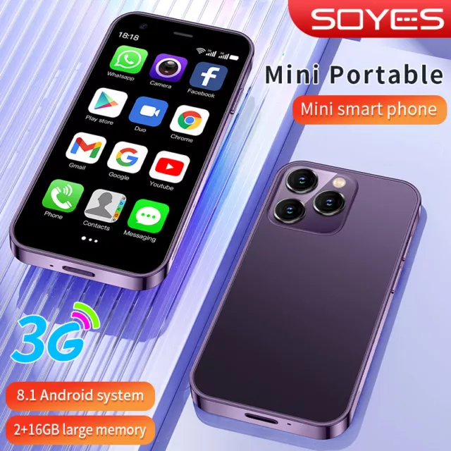 Super Mini Smartphone, SOYES XS11 Unlocked Phone 3G WCDMA Android Mobile  2.5'' Touch Screen 1GB RAM 8GB ROM Dual SIM WiFi Bluetooth Hotspot Ultra  Thin