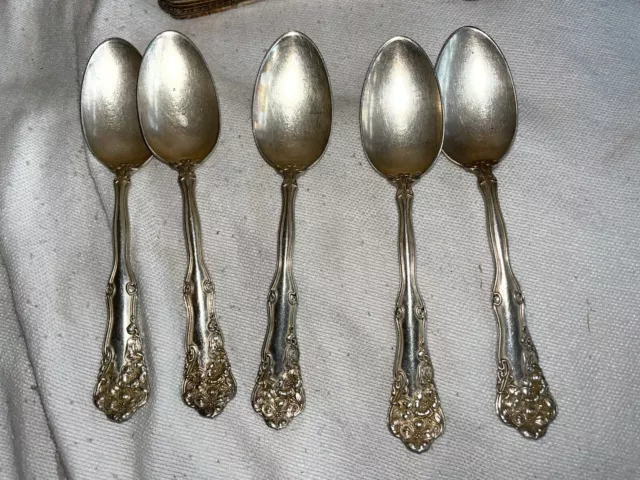 Silverplate Flatware Wm Rogers BERWICK Diana Pat. 1904  6” spoons set of 5
