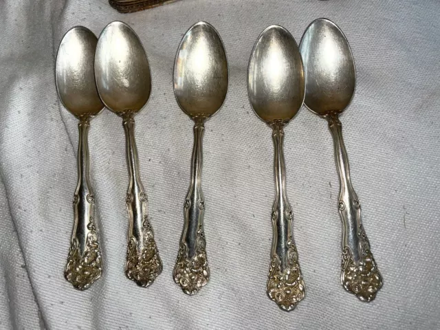 Silverplate Flatware Wm Rogers BERWICK Diana Pat. 1904 6” spoons set of 5 Silverplate Flatware Wm Rogers BERWICK Diana Pat. 1904 6” spoons set of 5