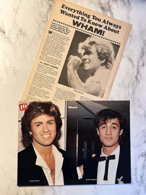 Wham! Pinup & Clipping From 80’s Teen Magazine.