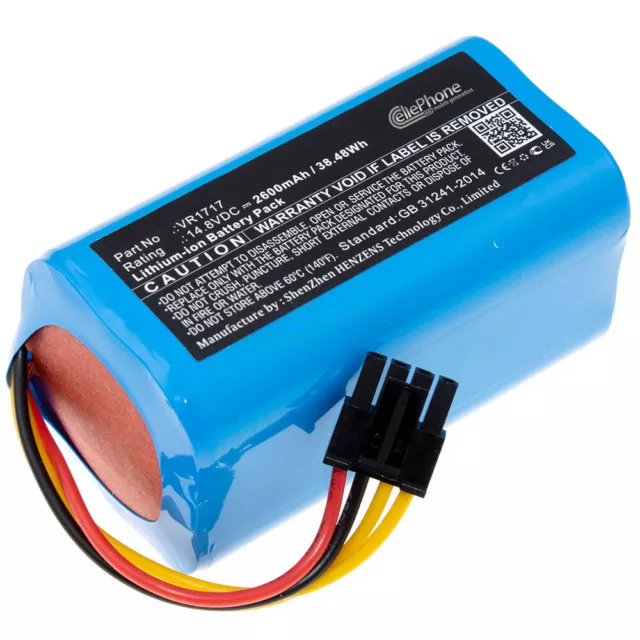 14,8V Akku Li-Ion für Proscenic Cocoa Smart 780T 790T - VR1717 - 2600mAh