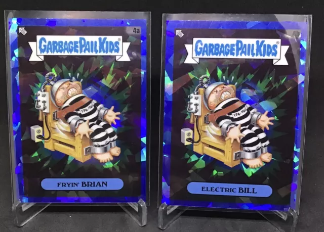 2020 Topps Garbage Pail Kids Sapphire GPK FRYIN’ BRIAN 4a & ELECTRIC BILL 4b