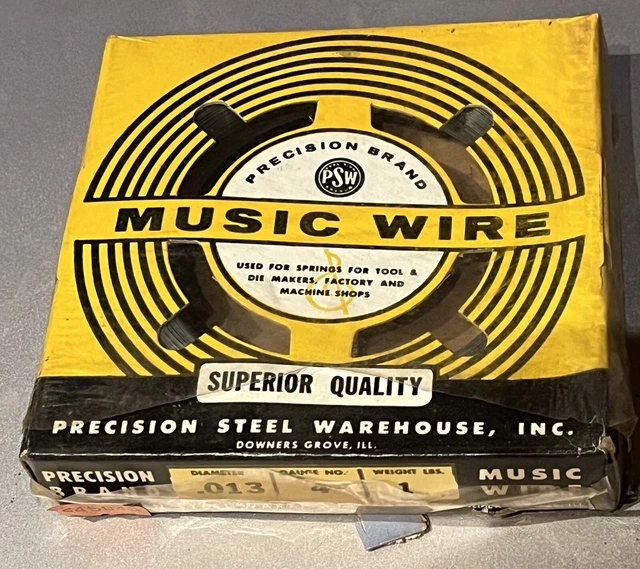 NEW PRECISION Brand Spring Tempered Music Wire .013 Diam.  1 Pound, NOS