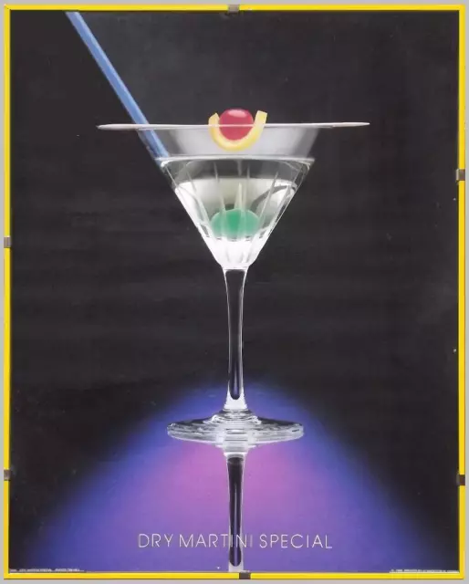 vecchio poster pubblicità originale TIM HiIl 1986 vermouth MARTINI DRY SPECIAL