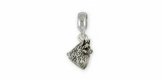 Schipperke Jewelry Sterling Silver Schipperke Charm Slide Handmade Dog Jewelry S