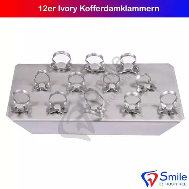 Ivory Kofferdam Klammer 12er Zahnarzt Endodontische Instrumente Rubber Dam Clamp