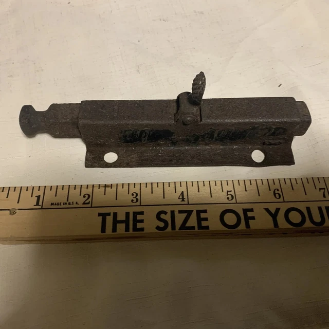 Antique door latch bolt cast iron salvage Pennsylvania barn PA
