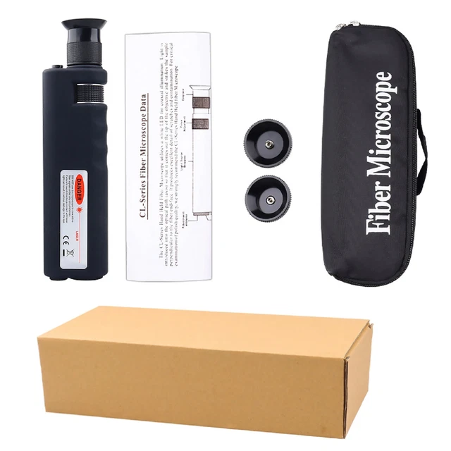 200X Fiber Optic Magnifier Glass Inspection Microscope with 1.5&2.5mm Adapter