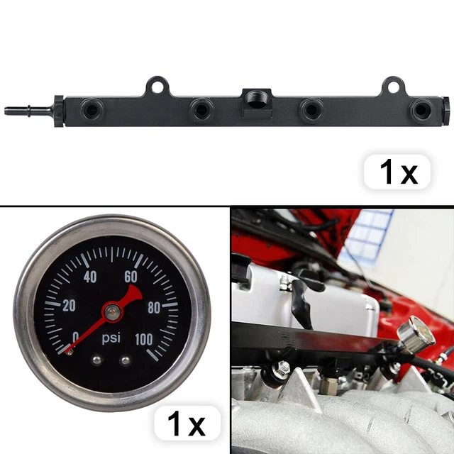 K SERIES HIGH Flow Fuel Rail with 1/8npt gauge for Honda K20/24 Rsx
