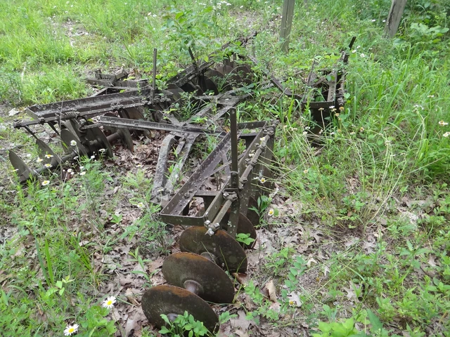 Antique  horse drawn 8 ft wide farm Disc Harrow