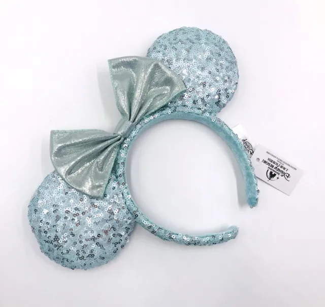 US Retired Disney Parks Frozen Arendelle Aqua Blue 2020 Minnie Ears Headband