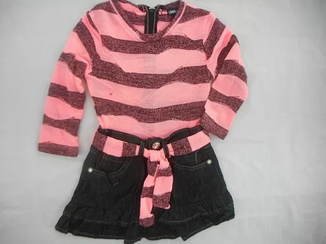 Toddler Girls Limited Too $32 Neon Coral & Black Dress Sizes 2T, 3T & 4T