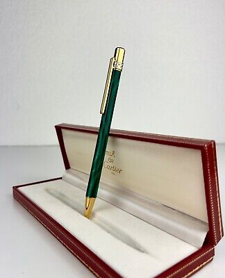 Penna cartier MALACHITE sfera santos vendome pen verde green ballpoint pen 1989 