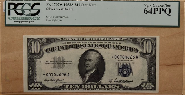 1953A Fr.1707* $10 Silver Certificate Star Note, PCGS MS64 PPQDavidKahnRareCoins