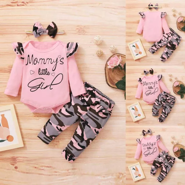 Set fascia fascia per bambini neonata 3 pezzi body rompenti pantaloni abiti per neonati