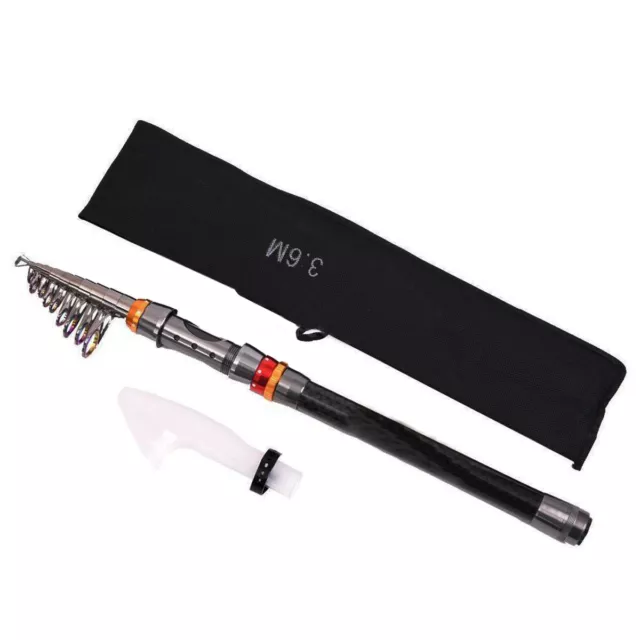 Telescopic Fishing Rod Carbon Fiber Travel Spinning Pole Saltwater Freshwater 3