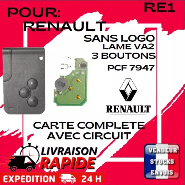 Carte 3 boutons Renault Megane 2, Scenic 2, Grand Scenic, Clio 3 non mains libre