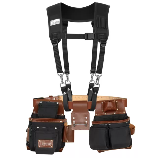 Nylon and Leather Tool Belt with Suspender | Framing Tool Bags | Leather Tool...