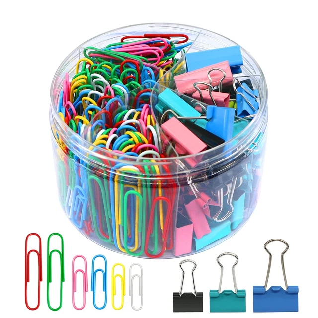 Paper Clips Binder Clips, 340PCS Paper Clips and Binder Clips Assorted Sizes