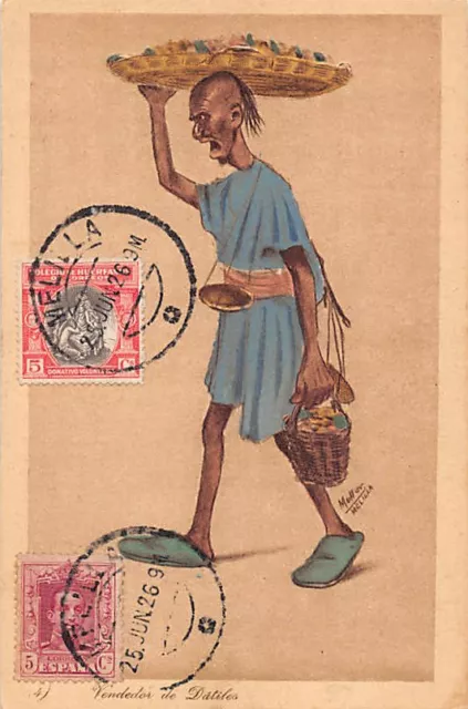 España - MELILLA - Caricatura - Vendedor de dátiles - Ed. Postal Exprés 4