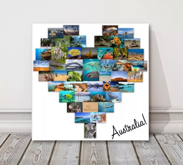 Heart Shape Collage Canvas - photo canvas Print. No gaps or heads covered here!