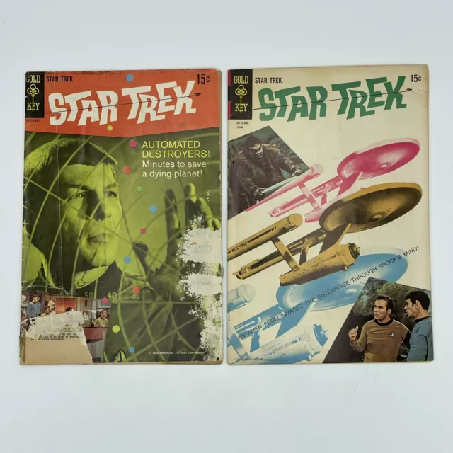 STAR TREK #3 and 4 Gold Key Comics NIMOY Shatner Spock Kirk Photo Cover 1968 VTG