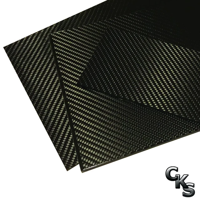 (2) Carbon Fiber Plates - 200mm x 300mm x 3mm Thick - 100% -3K Tow, Plain...