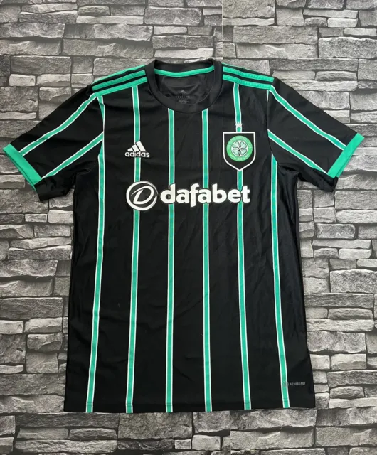 Celtic 2022/2023 Adidas Away Shirt Medium Men M Black & Green No Flaws