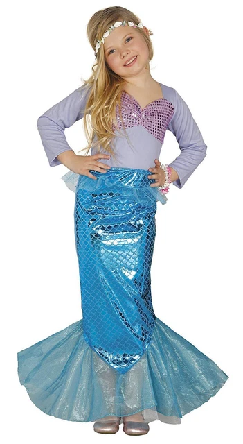 COSTUME SIRENETTA CARNEVALE Vestito Guirca Bambina Sirena Principessa Dei  Mari EUR 21,50 - PicClick IT