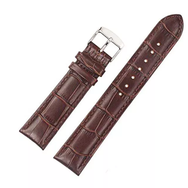 Correa de reloj de cuero genuino de 19 mm para Longines Brown