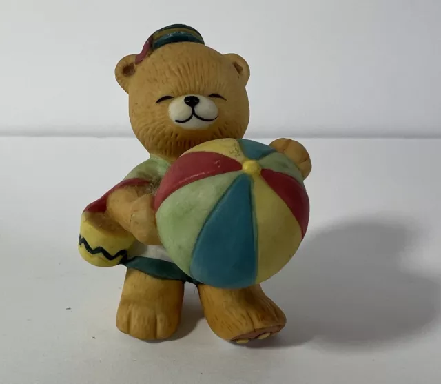 Vintage BC Bronson Porcelain Bisque Teddy Bear Beach Ball Figurine