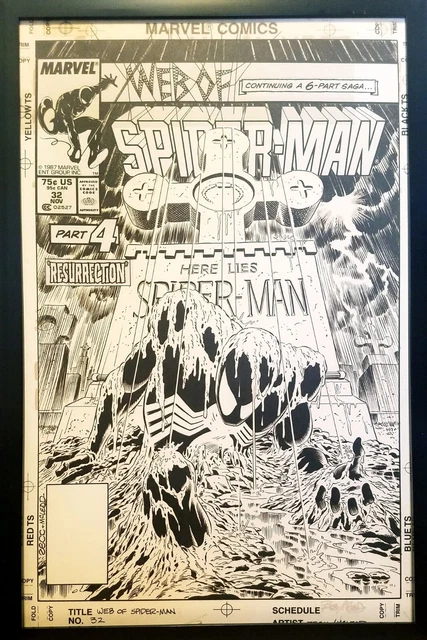 Web Spider-Man #32 Kraven Mike Zeck 11x17 FRAMED Original Art Poster Marvel Comi