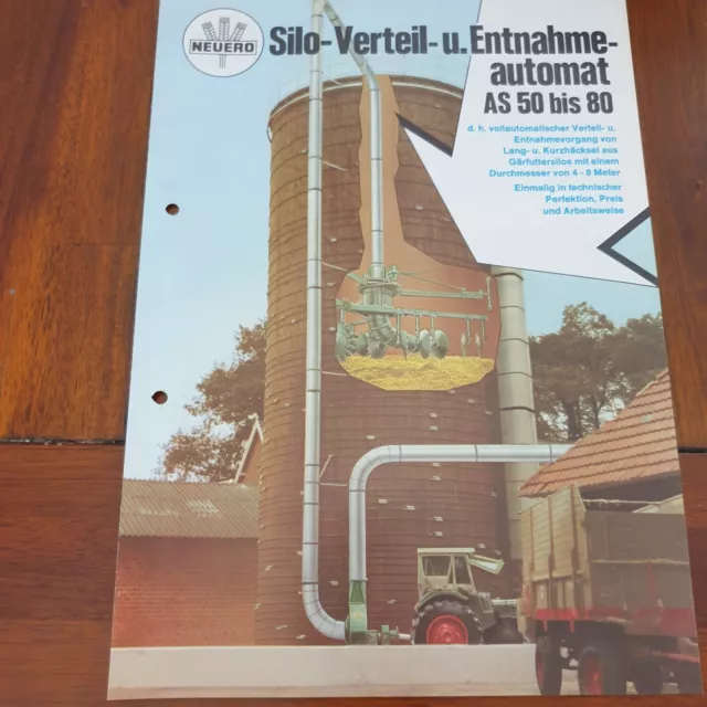 NEUERO Silo Verteil Entnahmeautomat 1976 Schlepper Traktor Prospekt Landmaschine