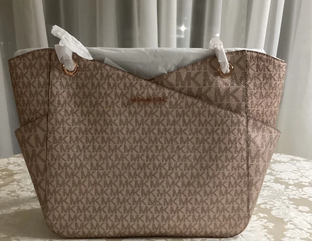 Michael Kors Women Large Shoulder Chain Tote Bag Satchel Handbag Rose Gold