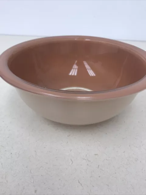 Vintage Pyrex 323 1.5L Peach Glass Clear Bottom Nesting Mixing Bowl Corning 8.5”