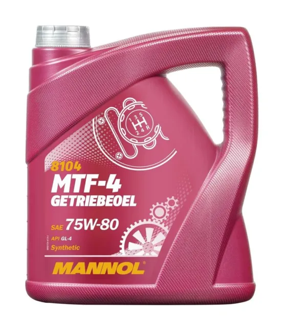 Mannol Mtf-4 Getriebeoel 75W80 Api Gl4 - Huile Synthétique Pour Engrenages 4L (7