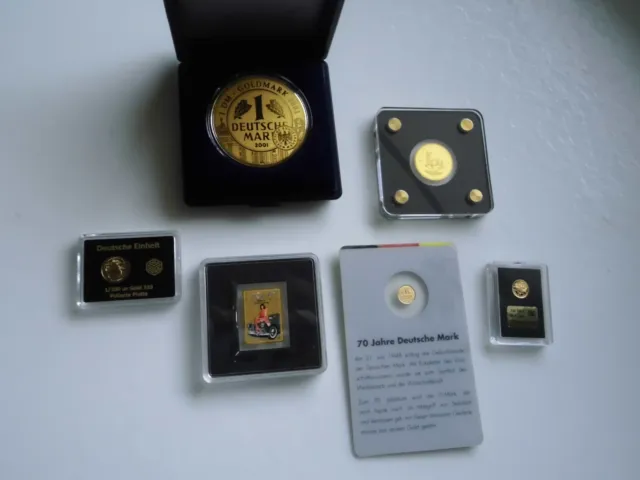 Sammlung/Konvolut Münzen und Medaillen - Alle aus Gold - 6 x aus Nachlass