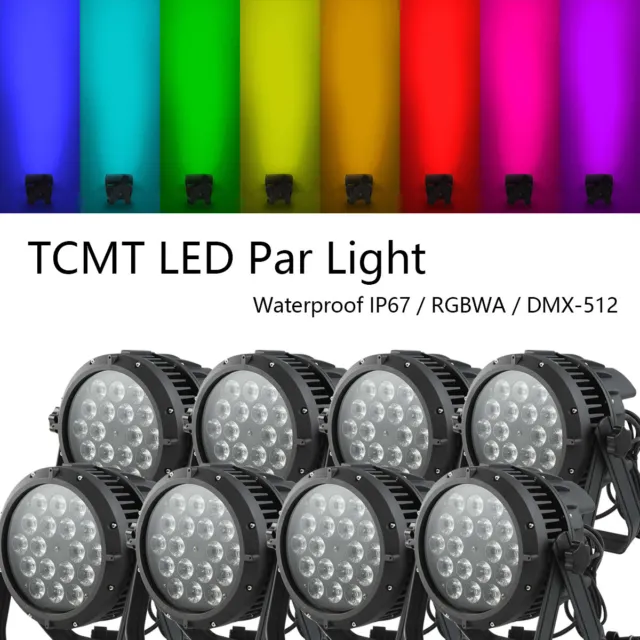 8X 270W Waterproof RGBWA LED PAR Stage Lighting DMX IP67 Washer DJ Par 64 Lights