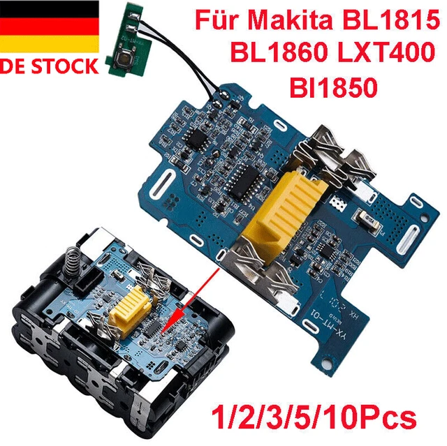 CWOQOCW BL1830 Ladeschutz Leiterplatte – 18V 3.0Ah Batterieanzeige, Schutzmodul Mit Dual-IC, Grün, Für Makita-kompatible Akkus