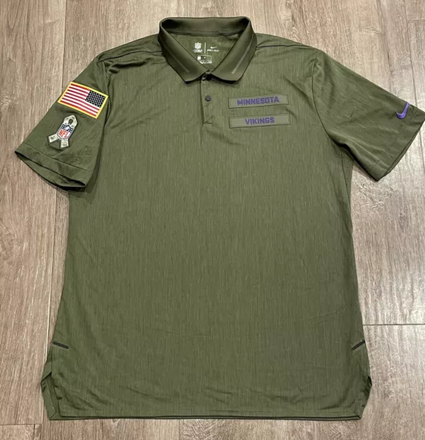 Minnesota Vikings Nike NFL Onfield Salute To Service Men’s L Polo Shirt Dri Fit