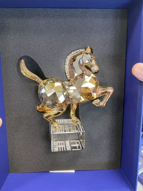 New Swarovski Chinese Zodiac Horse Large Golden Shine 1055509