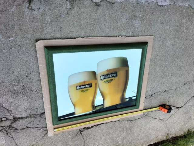 Quadro A Specchio Da Bar / Pub Pubblicitario Da Collezione Birra Heineken